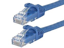 Monoprice Flexboot - Cavo Patch Ethernet Cat6, Cavo Internet di Rete, RJ45, incagliato, 550 MHz, UTP, Filo di Rame Puro, 24AWG, 6,1 m, Blu
