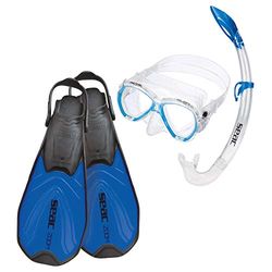 SEAC Zoom Set de snorkeling, unissexo para crianças, azul, 36-38