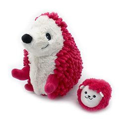 LES DÉGLINGOS - Piktou Le Egel Maman et Son Bébé – rode bloemperken – Les PTIPOTOS – knuffeldier voor baby – pluche dier baby – cadeau voor de geboorte