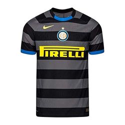 Nike Inter M Vapor MTCH JSY SS 3R T-Shirt Homme, Dark Grey/(Tour Yellow) (Full Sponsor), FR : M (Taille Fabricant : M)
