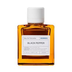 KORRES BLACK PEPPER Eau de Toilette para homem, fragrância fresca com notas cítricas e amadeiradas, sem ftalatos, parabenos, nitromusculosa, PCM, vegana, 50 ml