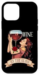 Carcasa para iPhone 12 mini Estilo Vintage Amante Del Vino Retro Mujer Sosteniendo Copa De Vino