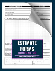 Estimate Forms Contractor: 60+ Job Proposal Sheets With Grid Drawing Area | 120 Single-Sided Pages