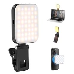 NEEWER BASICS Magnetic Selfie Light Compatible avec MagSafe iPhone 16 15 Pro Max Plus, Clip Éclairage de Vidéoconférence Lumière de Remplissage pour PC Zoom Appel Flux Direct Enregistrement, BL48B