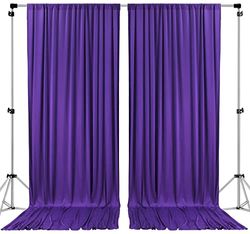 AK TRADING CO. Rideaux de Fond en Polyester avec Poches pour Tringle Violet 3 x 3 m