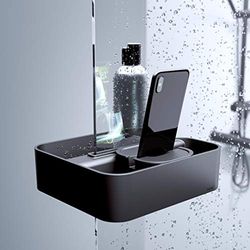 Tiger 2-Store Clip-on Shower Basket, Black, 20.8 x 10.6 x 23.3 cm
