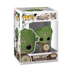 Funko Pop! Marvel: Wag - Captain America - We are Groot - Figurine en Vinyle à Collectionner - Idée de Cadeau - Produits Officiels - Jouets pour Les Enfants et Adultes - TV Fans