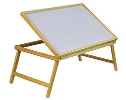 Folding Wooden Bed Tray with Angle Adjustable Tray Lap, Serving, Breakfast in Bed,Table for Eating or Work Use Laptops, do Puzzles and Read With Folding Legs Use on Beds or on your Lap on Chairs