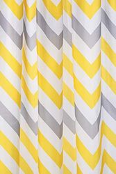 Croydex gul och grå Chevron textilduschdraperi med hygien "N" ren, gul/grå