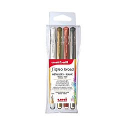 Uni-Ball UM153/4 gsw3 Bolígrafo de tinta gel para ancha signo de 153, estuche de 4