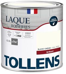 Tollens - Peinture, Laque, Ultra Résistante, Multisupport, Brillant, Blanc Crème, 2L = 28m2