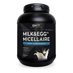 EAFIT - Milk&Egg - Protéines tri-sources : caséine, isolat, blanc d'oeuf - Assimilation lente - Protein de caseine - Proteine en poudre pour musculation - BCAA vitamine et minéraux- Vanille - 750g