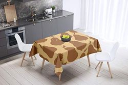 Bonamaison Kitchen Decoration, Tablecloth, Brown Tones, 140 x 140 Cm - Designed and Manufactured in Turkey