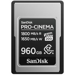 SanDisk PRO-CINEMA CFexpress Type A Card 960GB (read speeds up to 1800MB/s, write speeds up to 1650MB/s, 4K, 6K, 8K, VPG200, Rescue PRO)