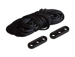 Windhager Variabel bevestigingskoord, scheerlijnen voor tenten, scheerlijnen, tentkoord, touwspanner, tentlijn, spansnoer voor zonnezeil, 6 stuks + 2 spanners, 07264, zwart