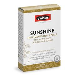 SWISSE Sunshine - Integratore Attivatore Nutrimento Pelle Prima e Durante l'Esposizione Solare, Integratori Pelli Luminose con Vitamina E Antiossidante, Licopene e Minerali, 30 Compresse Made in Italy