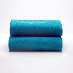 Sancarlos - Juego de 2 Toallas Ocean de Ducha, Color Esmeralda, 100% Algodón, 550gr/m2