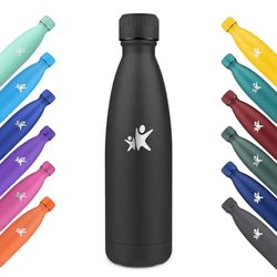 KollyKolla Thermosfles, 750 ml, roestvrijstalen waterfles, herbruikbare BPA-vrije thermosfles, metaal, voor sport, school, fitnessstudio, reizen