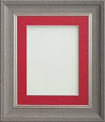 Frame Company Drummond Range Gunmetal Grey 20x16 inch Picture Photo Frame with Red Mount for Image A3 * Choice of Sizes* Fitted with Real Glass