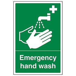 VSafety "Emergency Hand Wash" bord, portret, pak van 3)