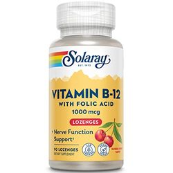 SOLARAY Vitamin B-12 1000Mcg, Cereza, Lozenges, comprimidos, 90 Unidades