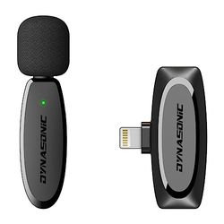DYNASONIC DM-Pro 01(2ª Generación) Microfono Inalambrico Profesional para iPhone. Micrófono de Solapa Lavalier para Movil (2,4GHz) Facebook Tiktok, Youtube,Video. Micrófono Inalámbrico