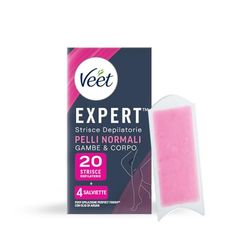 Veet Expert Strisce Corpo e Gambe Pelli Normali, 20 strisce