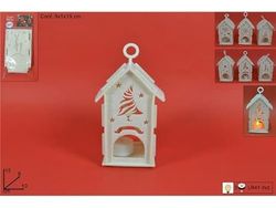 TVÅ ESSE CHRISTMAS SRL L.FELTR CASETTA Vit C/Ljus 15cm$$, Som foton, En storlek