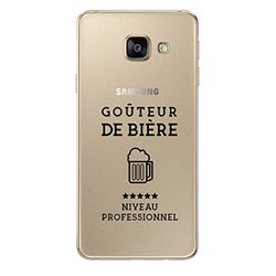 Zokko Beschermhoes voor Galaxy A3 2016, bier, zacht, transparant, zwarte inkt.