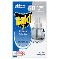 Raid Liquido Elettrico Antizanzare Comuni e Tigre, Ricarica, Inodore, 1 Confezione da 36ml, 60 Notti
