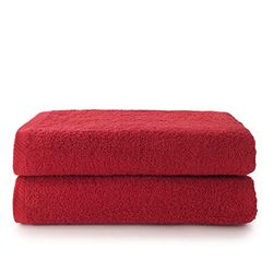 Top Towel - Plus - Lot de 2 Serviettes de Bain ou de Douche - Serviettes de Bain - 100% Coton - 500 g/m2 - Dimensions 70x140 cm - Grenate