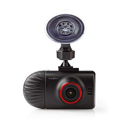 NEDIS Dash Cam Wide Quad HD, 1440p Dual Camera, 140 View Angle, 2.4-inch LCD, Car Adapter, Black/Red