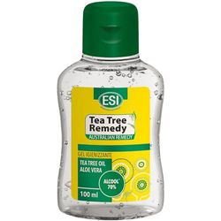 ESI - Tea Tree Remedy Gel Igienizzante Mani, con Tea Tree Oil, Aloe Vera e Alcool 70%, Deterge e Igienizza in Profondità, Antimicrobico per Uso Frequente, Idrata e Lenisce la Pelle, 100 ml