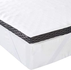 Amazon Basics Topper, comfortabel, traagschuim, met bandjes, 4 x 90 x 190 cm