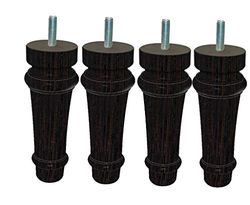 MARGOT 3700527863597 Royal LOUIS XVI Lot de 4 Pieds de lit Bois Wengé Hauteur 15 cm