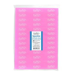 ForPro Sparkle Mini Buffer Sheet, Pink 400/White 4000 Grit, Pre-Cut, Double-Sided Manicure & Pedicure Nail Buffer.82” W x 2.5” L, 39Count