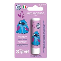 Naturaverde | Kids - Disnet Stitch - Burrocacao Stitch alla Vaniglia, Burro Cacao Bambino con Burro di Karité BIO, con Filtri UVA-UVB - SPF 15, Lipstick da 5,7ml