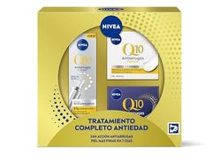 NIVEA Rutina Anti-Aged Q10 Anti-Rutina Power Pack 4 veckor, Presentförpackning med dagkräm med FP15 (1 x 50 ml), nattkräm (1 x 50 ml) och koncentrerat serum (1 x 15 ml)