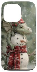 Christmas Dragon With Snowman Holiday Winter Art Case for iPhone 13 Pro