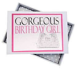 White Cotton Cards NSB1T "Gorgeous Birthday Girl'' Photo Album Handbag