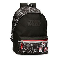 Star Wars Space Mission Rugzak voor laptop, dubbel vak, 15,6 inch, zwart, 31 x 44 x 17,5 cm, polyester, 23,87 l