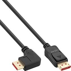InLine® DisplayPort 1.4-kabel, 8K4K, högervinklad, svart/guld, 5 m