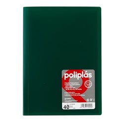 Grafoplas 1440020 - Carpeta de 40 fundas, tamaño folio, tapas PP, color verde