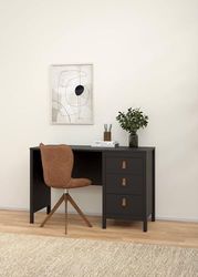 Dmora - Bureau Marine, Pupitre Polyvalent, Table de Bureau pour PC, Plan de Travail, 120x48 h77 cm, Noir