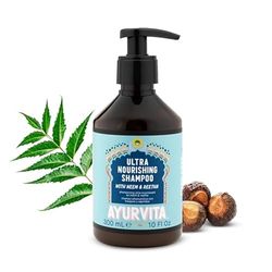 Ayurvita Shampoo - Natural Nourishing Dandruff Shampoo - Neem and Reetha Infused - Ayurvedic Daily Hydrating Shampoo - Moisturizing Cleansing Shampoo For Hair – For Women & Men - 10 fl oz