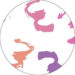 Bonateks, Ronde digitaal bedrukte muismat, antislip onderkant, voor kantoor en thuis, diameter: 22 cm