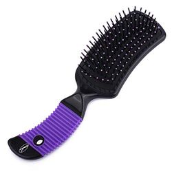 Pin Hair Brush by Fine Lines - 9 Row Nylon Bristle with Rubber Grip Handle, Small Hair Brush for Women, Detangle Hair Brush for All Hair Types
