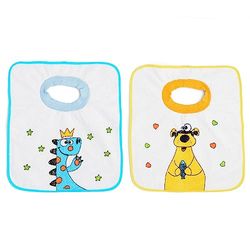Ti TIN | Pack 2 Baberos Estampados con Badana Impermeable para Bebés de Más de 1 año | Cuello de Goma Elástica | Babero de Rizo con Toalla Forrado con Plásticos Transpirables
