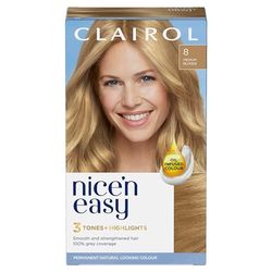 Clairol Nice'n Easy Crème, Natural Looking Oil Infused Permanent Hair Dye, 8 Medium Blonde