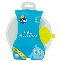 NeoBaby Piatto pappacalda med serbatoio per acqua bulda Vit, Gul 6 månad(er) - Köksredskap för små barn (Vit, Gul, 6 månad(är))